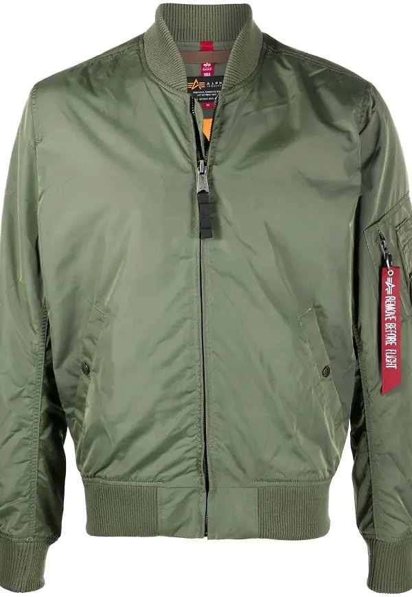 Alpha Industries bomberjacka med dragkedja - Grön