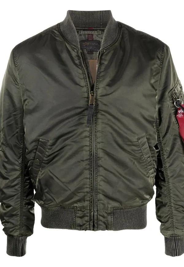 Alpha Industries bomberjacka med dragkedja - Grön