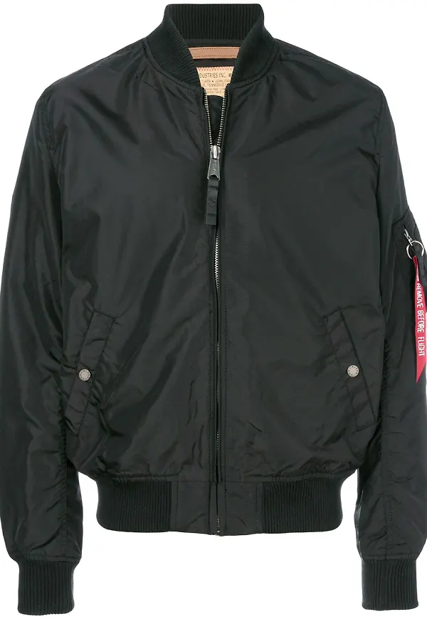Alpha Industries bomberjacka med dragkedja - Svart