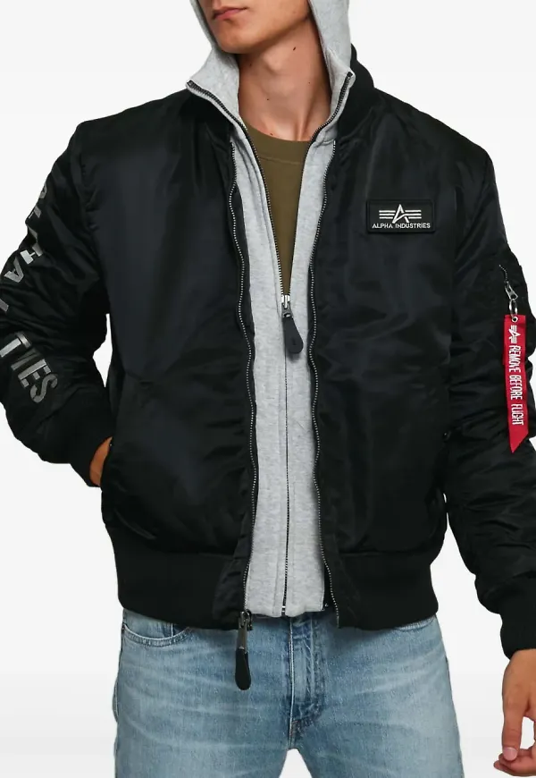 Alpha Industries bomberjacka med huva - Svart