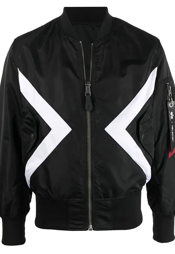 Alpha Industries bomberjacka med kontrastpanel - Svart