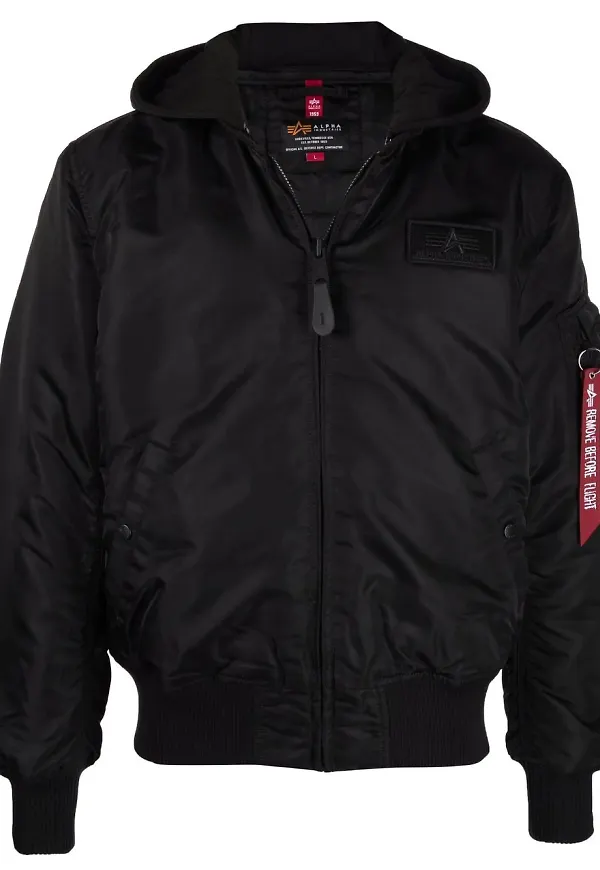 Alpha Industries bomberjacka med logotyp - Svart