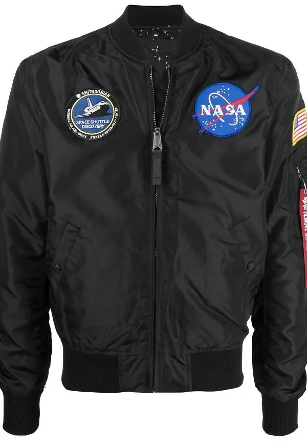 Alpha Industries bomberjacka med märke - Svart