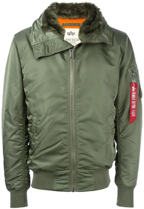 Alpha Industries furred collar parka coat - Grön