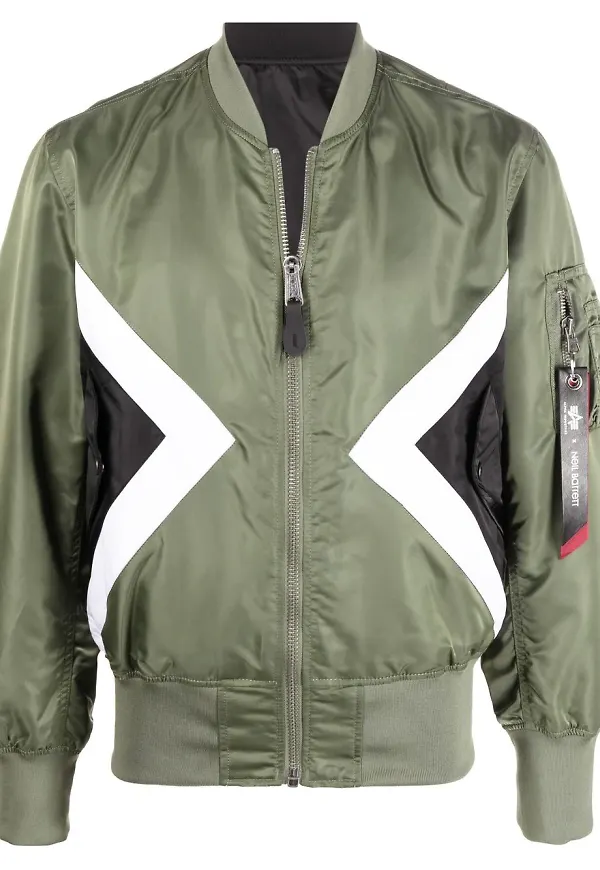 Alpha Industries jacka med kontrastpanel - Grön