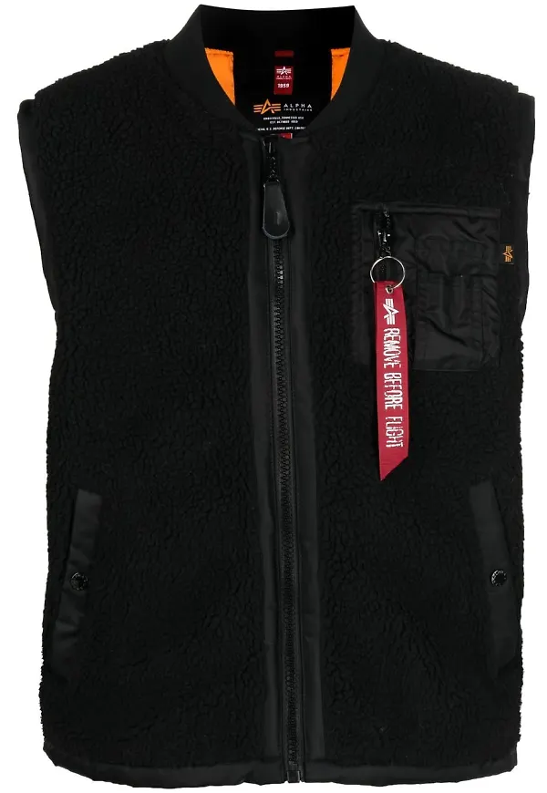 Alpha Industries Teddy ärmlös väst - Svart