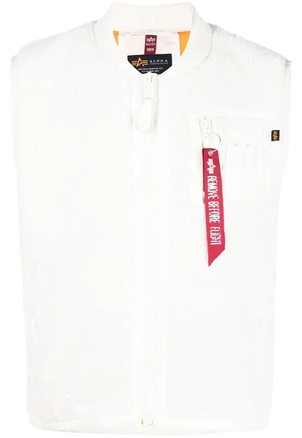Alpha Industries Teddy ärmlös väst - Vit