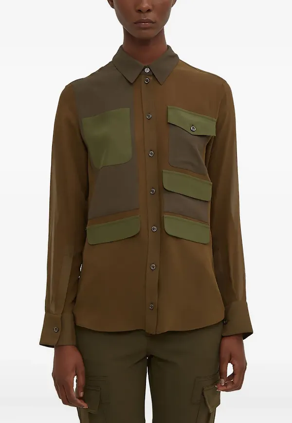 Altuzarra blus med knappar - Grön
