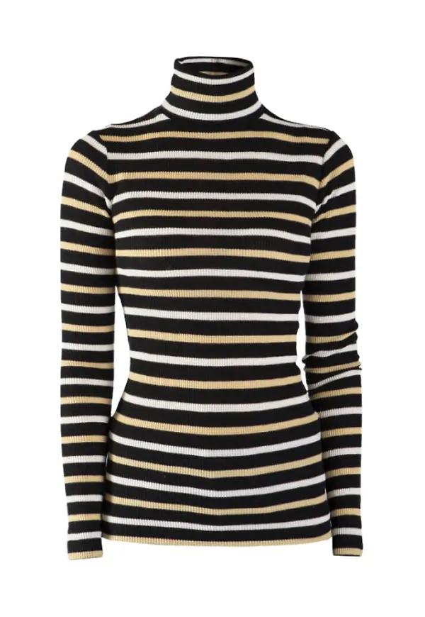 Alysi Lines in striped wool Svart, Dam
