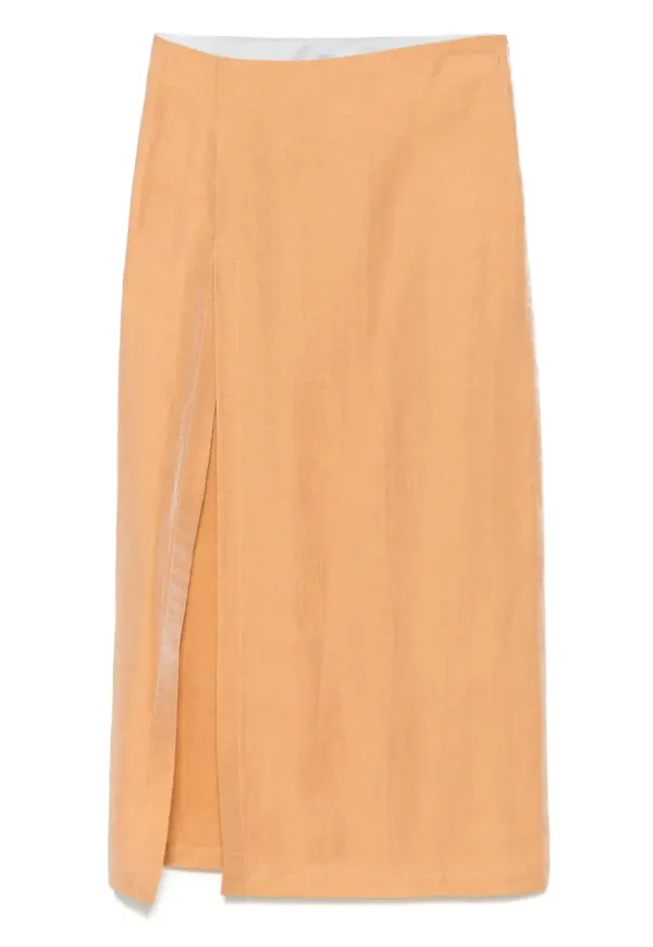 Alysi midikjol med lurexdetalj - Orange