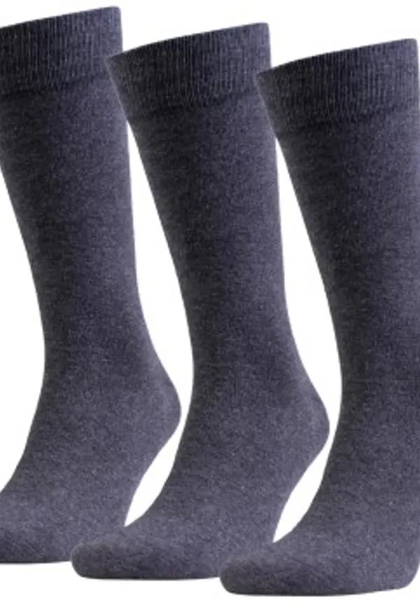 Amanda Christensen Strumpor 3P True Combed Cotton Sock Antracit Strl 39/42