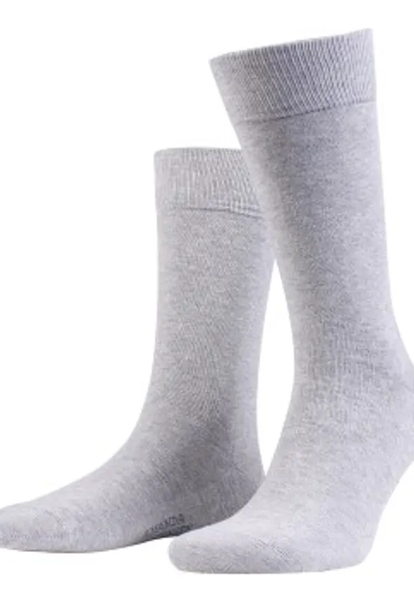 Amanda Christensen Strumpor 3P True Combed Cotton Sock Ljusgrå Strl 39/42