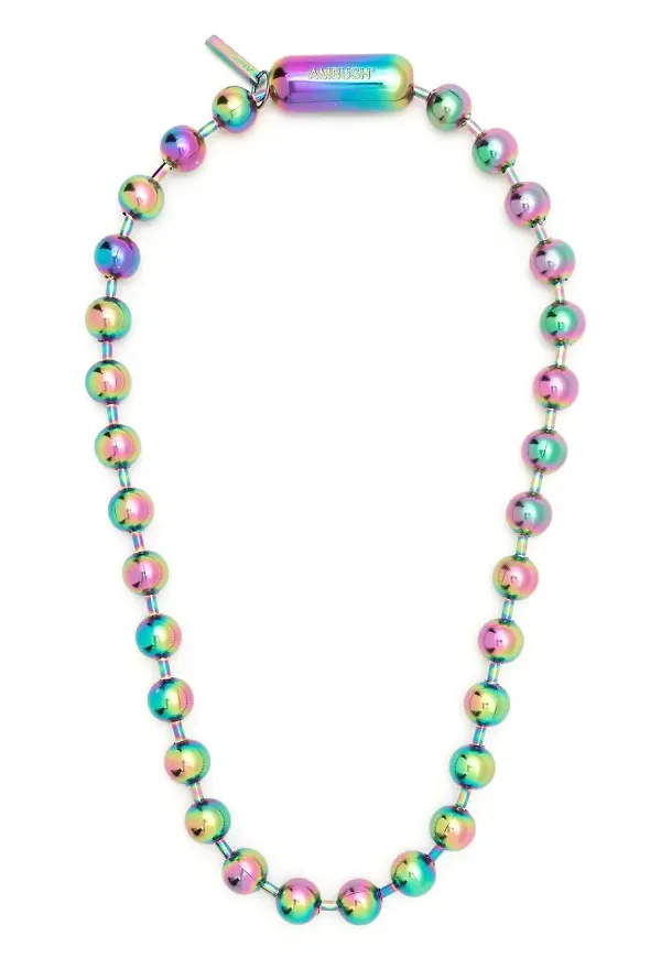 AMBUSH halsband med regnbågsskimrande effekt - Grön