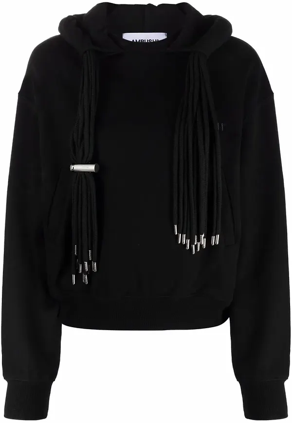AMBUSH hoodie med remmar - Svart