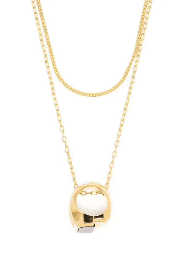 AMBUSH Misfit halsband med ring - Guldfärgad