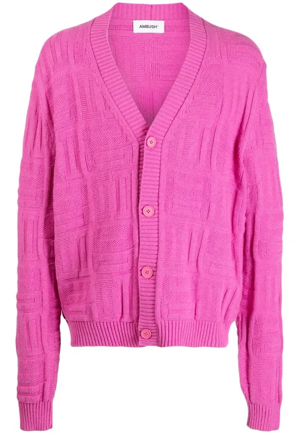 AMBUSH stickad kofta med monogram - Rosa