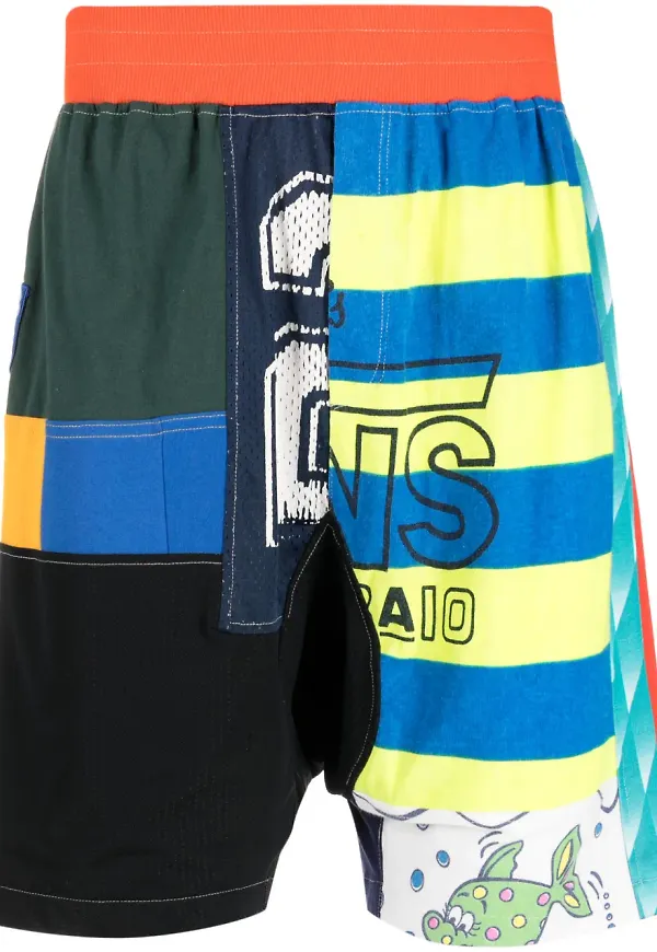 Amen shorts med lappdesign - Flerfärgad