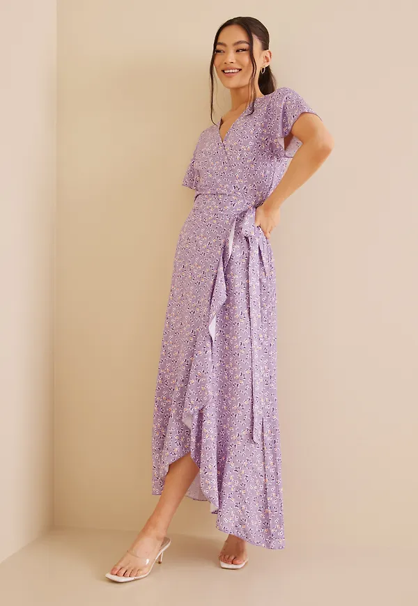 American Dreams - Midiklänningar - Lilac - Milly Wrap Dress Long - Klänningar
