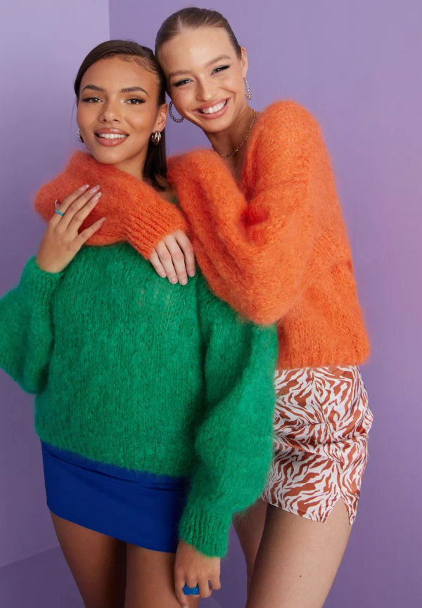 American Dreams - Stickade tröjor - Orange - Milana LS Mohair Knit - Tröjor - Knitted sweaters