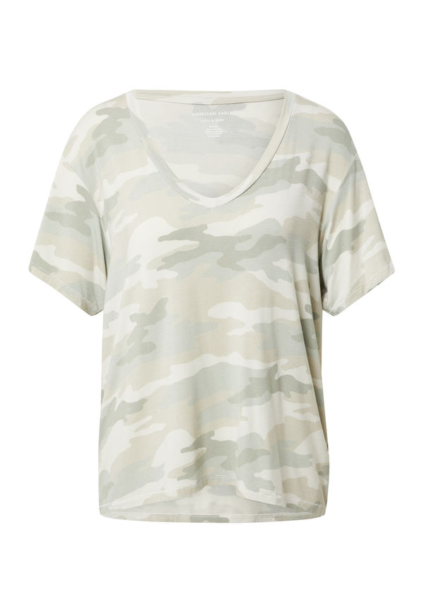American Eagle T-shirt kitt / khaki / pastellgrön