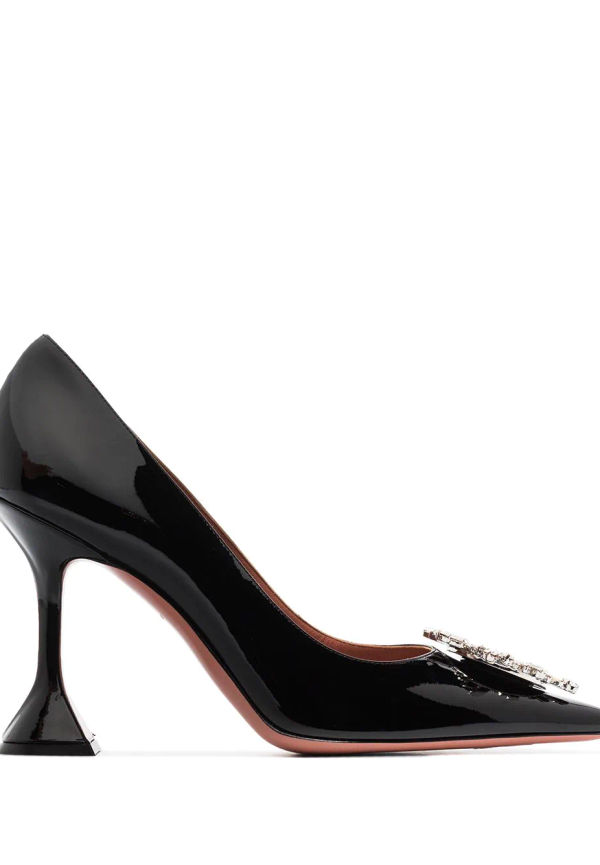 Amina Muaddi Begum 95 mm läderpumps - Svart