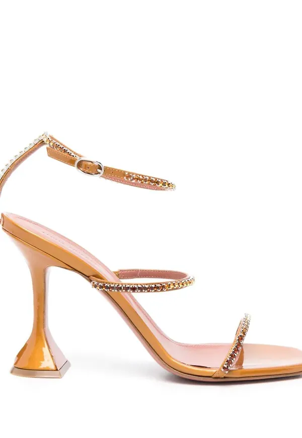 Amina Muaddi Gilda sandaler med strass - Brun