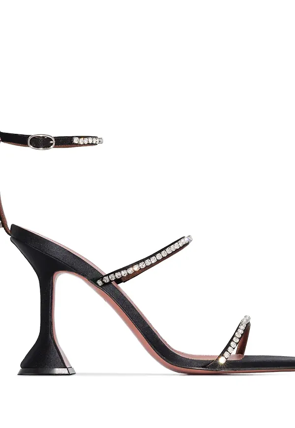 Amina Muaddi Gilda sandaler med strass - Svart