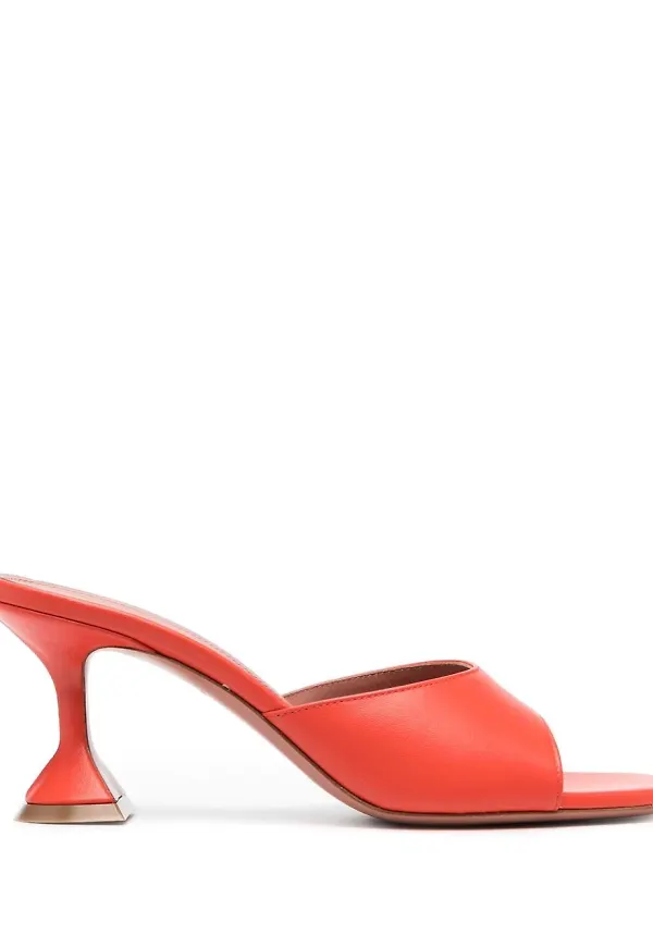 Amina Muaddi Lupita 70 mm slip-ons i läder - Orange