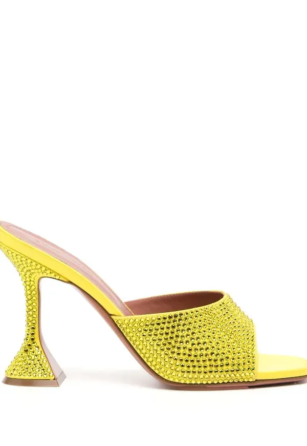 Amina Muaddi Lupita slip-ons med strass - Gul