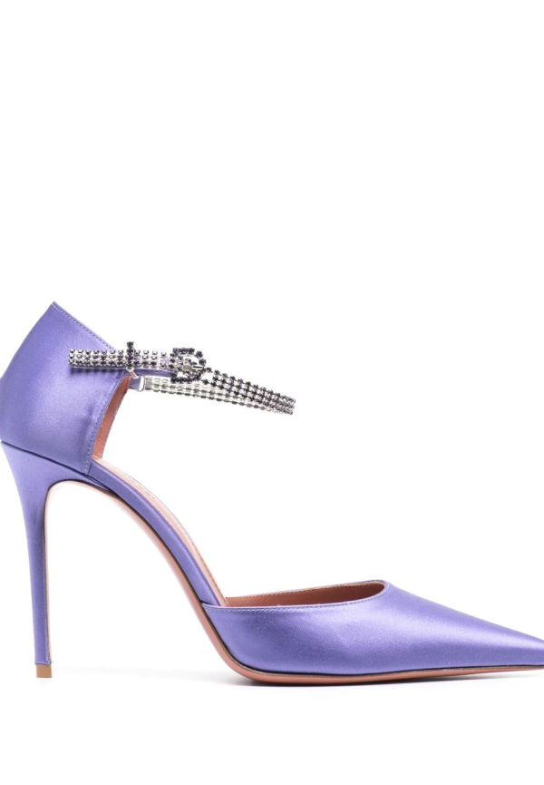Amina Muaddi Ursina pumps med spetsig tå 95 mm - Lila
