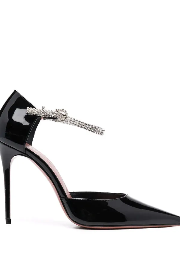 Amina Muaddi Ursina spetsiga pumps - Svart
