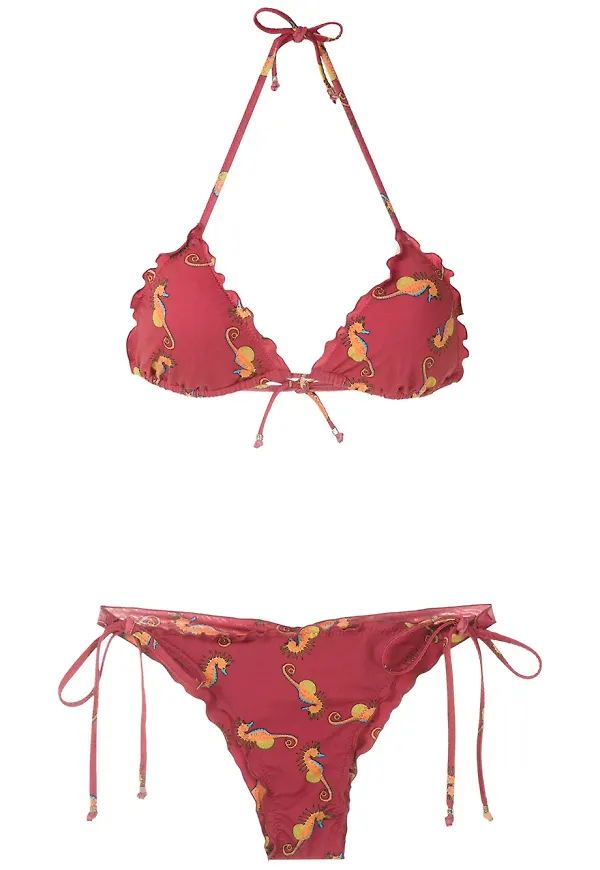 Amir Slama trekantsformad bikini - Röd