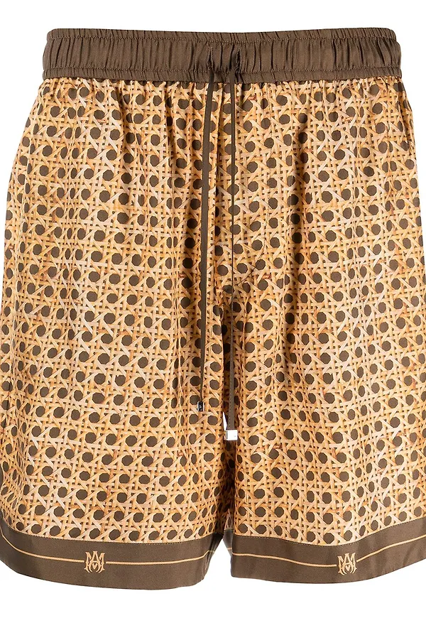 AMIRI Amiri mönstrade sidenshorts - Brun
