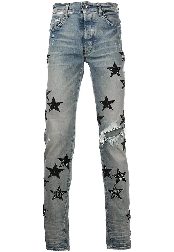 AMIRI Bandana Star skinny-jeans - Blå