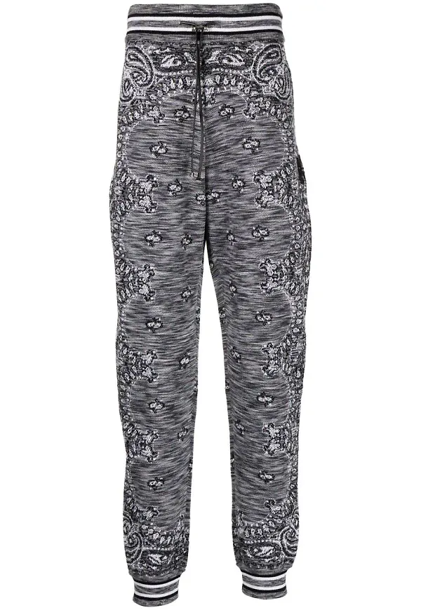 AMIRI Bandana stickade sweatpants - Grå
