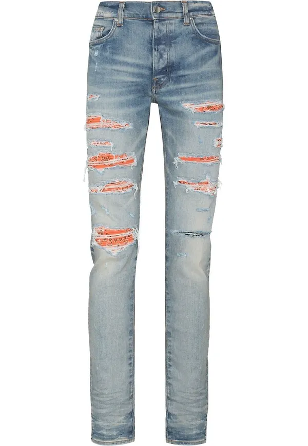AMIRI Bandana Thrasher skinny-jeans - Blå