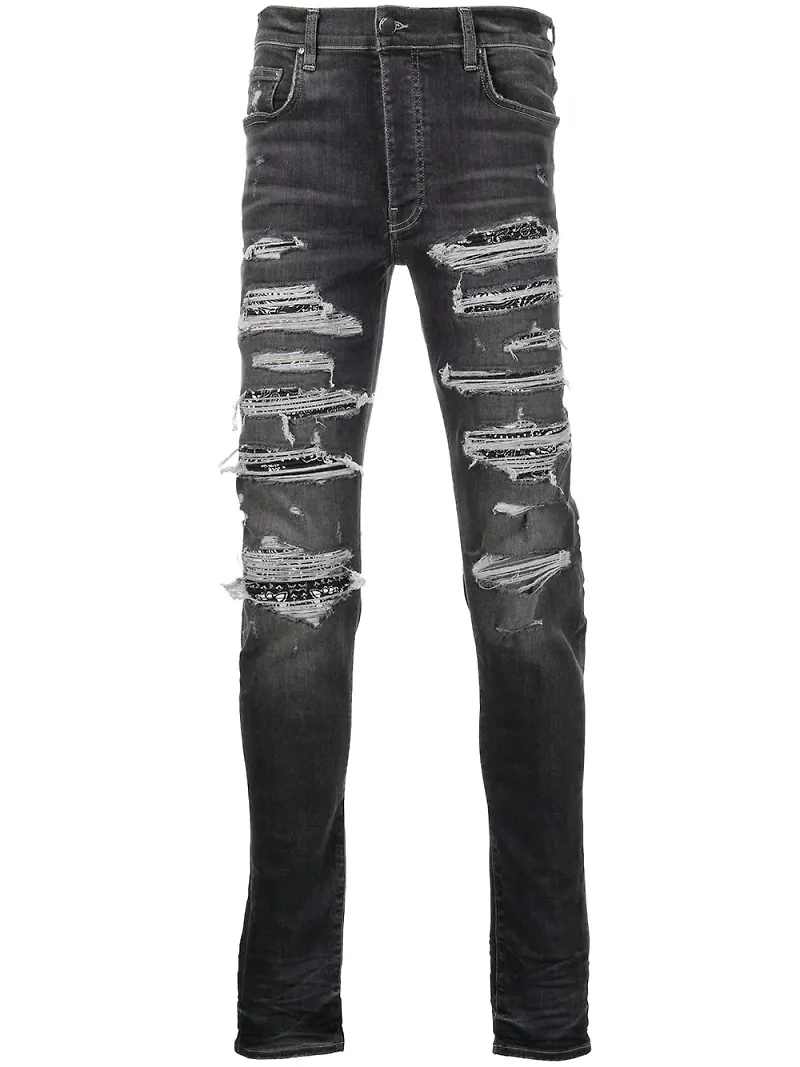 AMIRI Bandana Thrasher slitna jeans - Grå