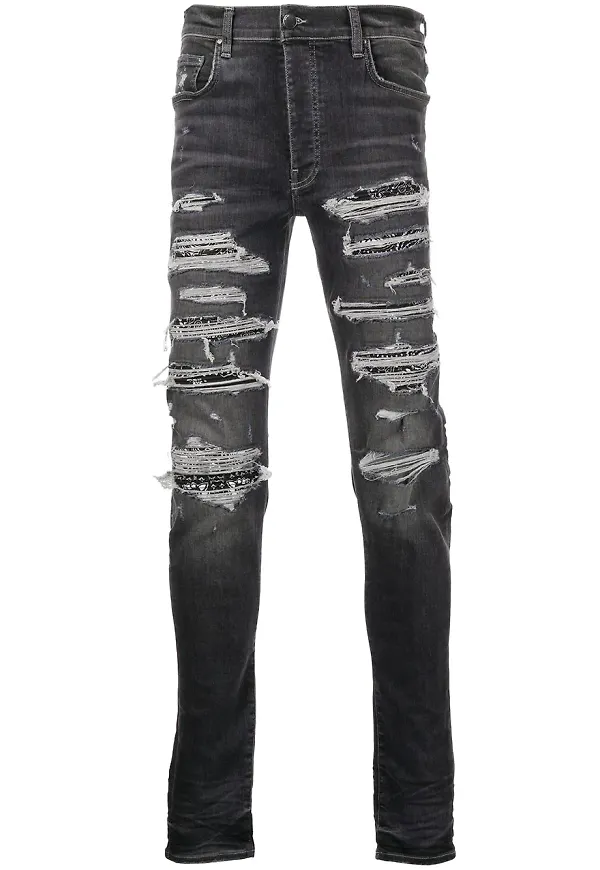 AMIRI Bandana Thrasher slitna jeans - Grå