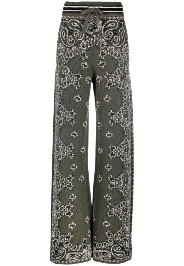 AMIRI bandanamönstrade stickade trackpants - Grön