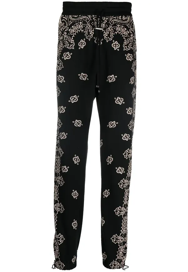 AMIRI bandanamönstrade sweatpants med dragsko - Svart
