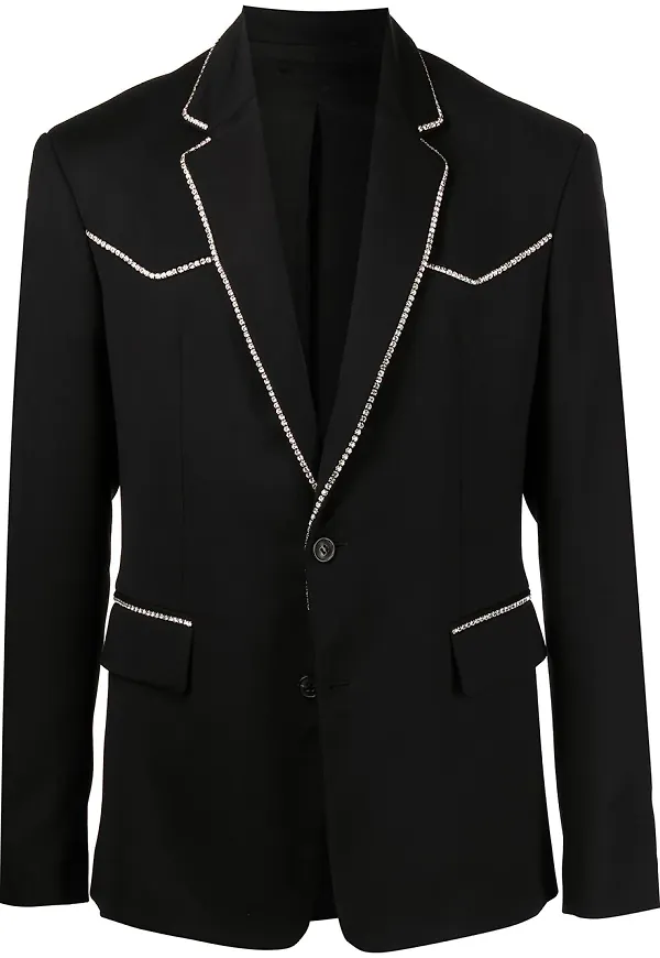 AMIRI blazer med strasskant - Svart