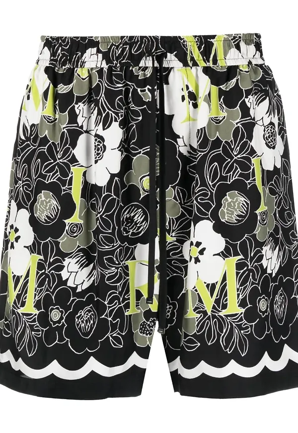 AMIRI blommiga sidenshorts - Svart