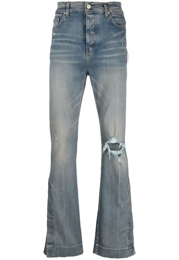 AMIRI bootcut-jeans med sliten detalj - Blå