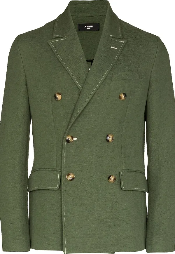 AMIRI dubbelknäppt blazer - Grön