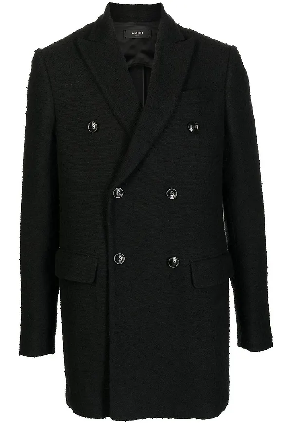 AMIRI dubbelknäppt blazer med struktur - Svart