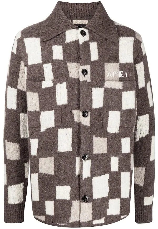 AMIRI embroidered-logo cardigan - Brun