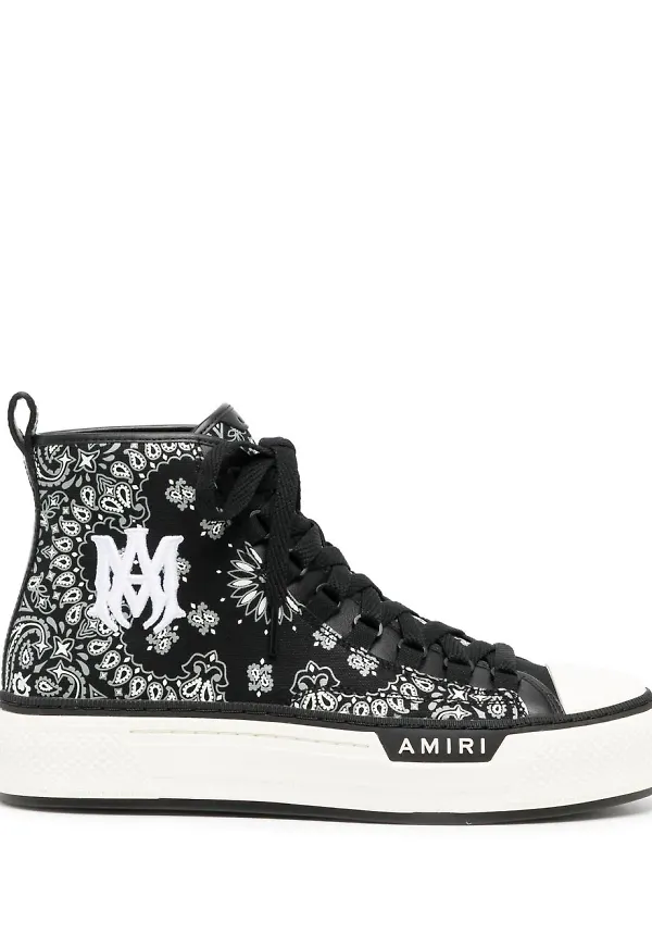 AMIRI höga sneakers med bandanatryck - Svart