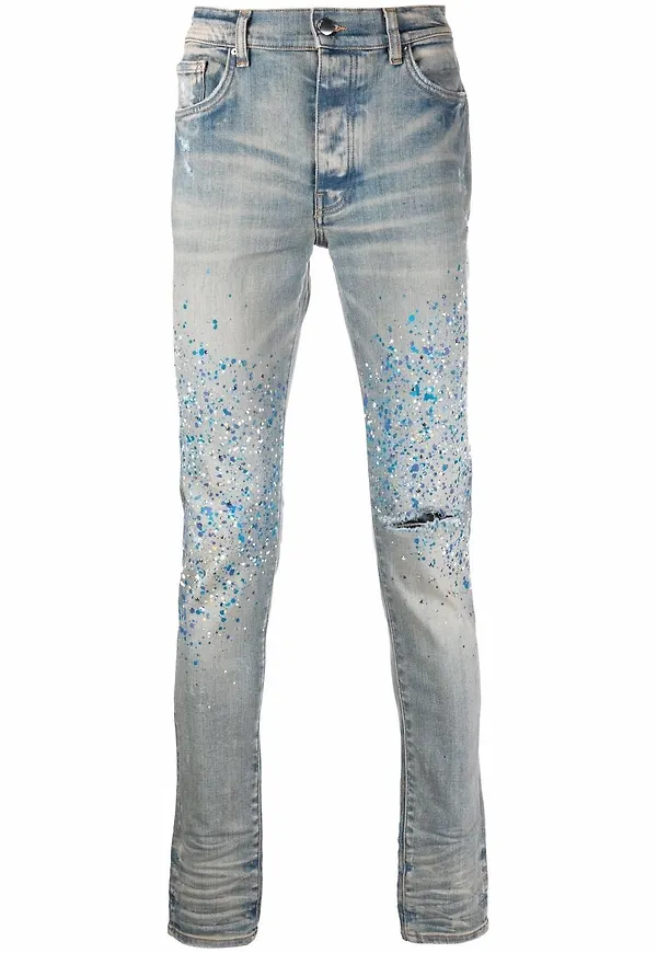 AMIRI jeans med färgstänk - Blå