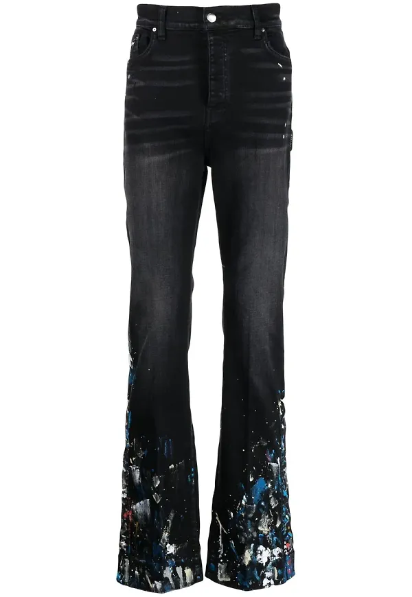AMIRI jeans med färgstänk - Svart