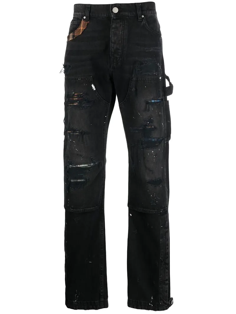 AMIRI jeans med sliten detalj - Svart